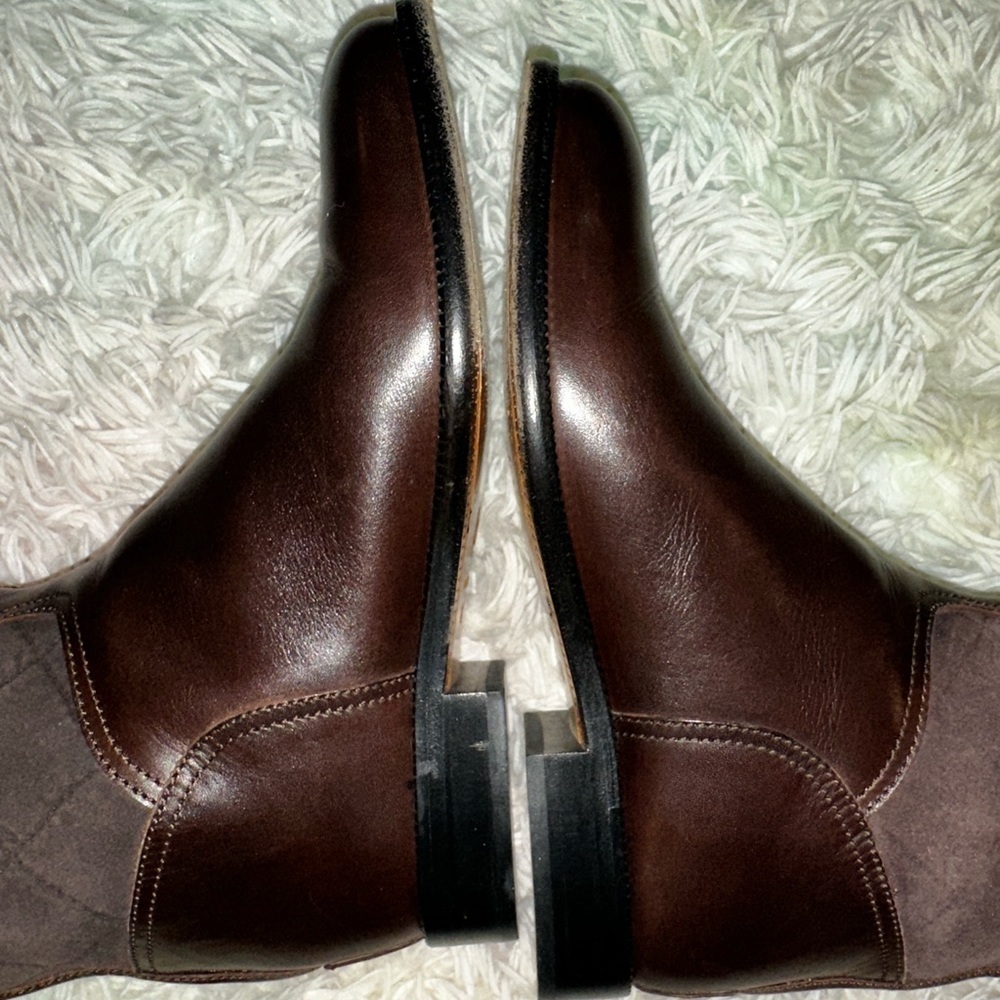 Chanel Suede & Leather Riding Boots in Espresso Brown Size 36.5 - Picture 5 of 15